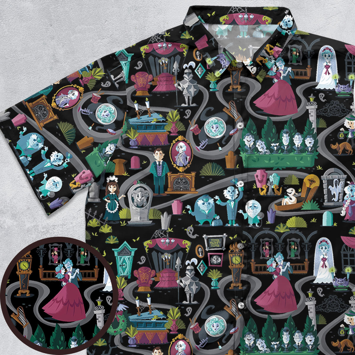 Haunted Mansion Map Button Down Shirt