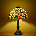 Tiffany Style Stained Glass Hummingbird Table Lamp 12in Shade, 18in Tall