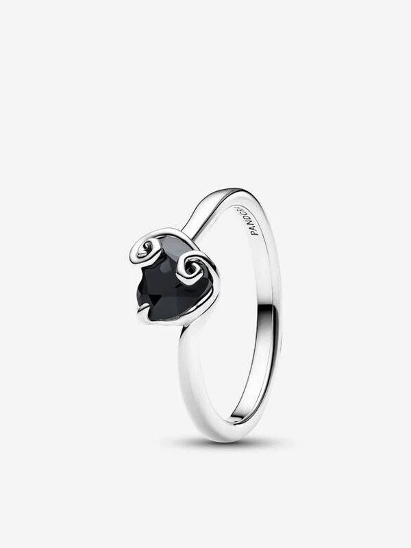 Sterling Silver Black Heart Character Ring