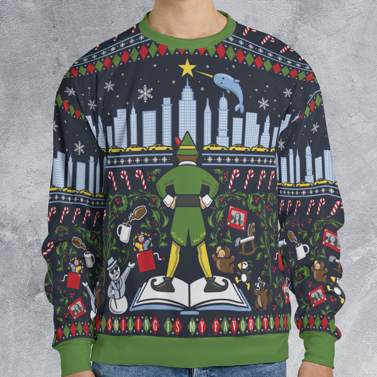 Smiling Is My Favorite Ugly Christmas Sweatshirt