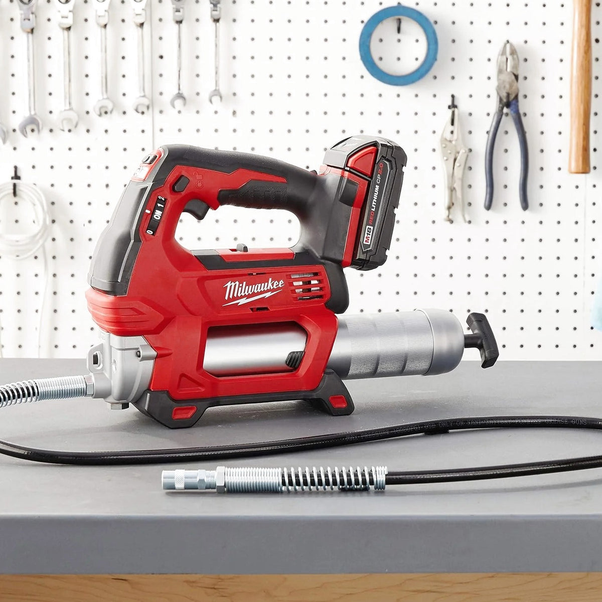 Milwaukee Electric M18 Cordless Dual-Speed Grease Gun, 14 oz, 18 Volts, 4 Feet Hose - M18