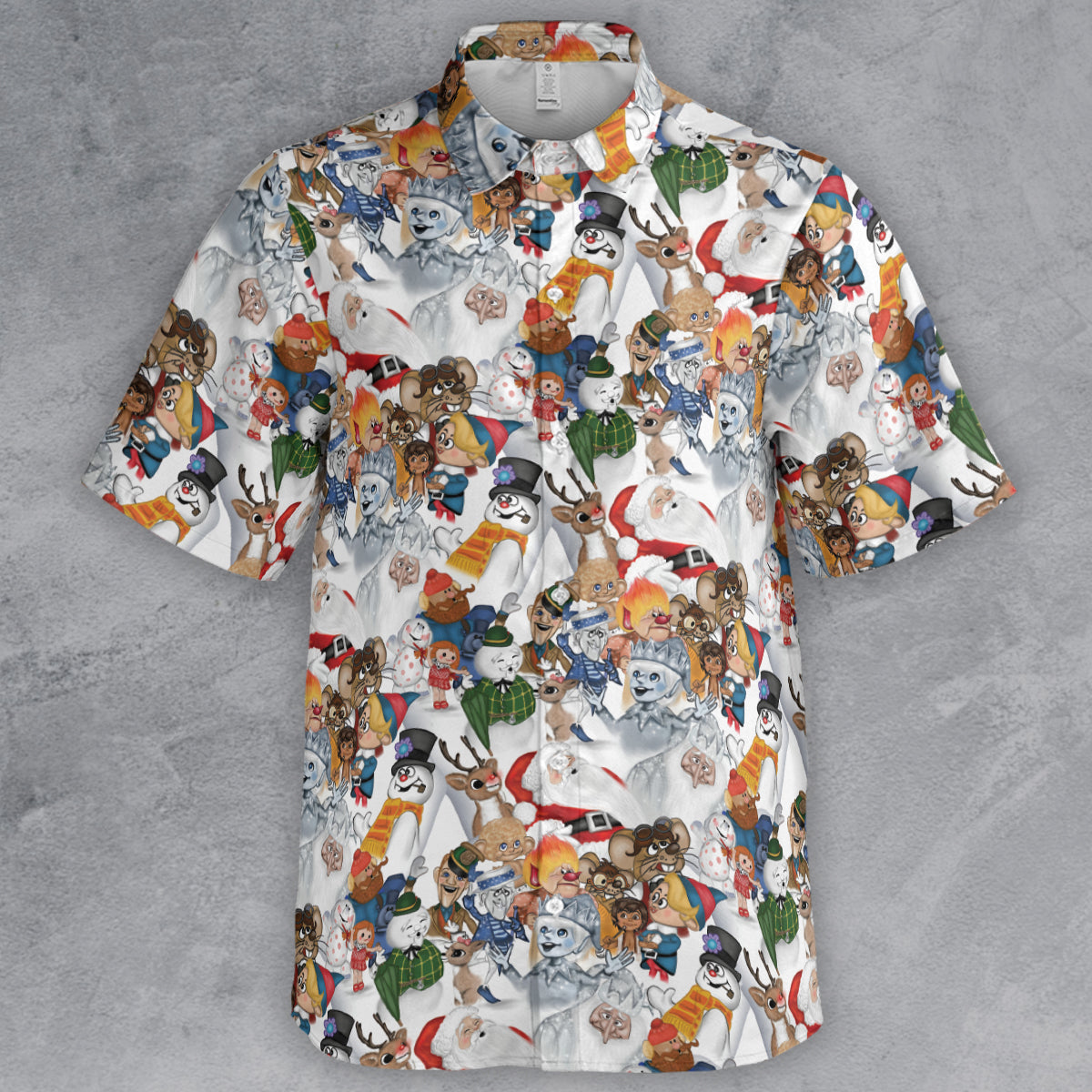 Winterfest Rankin' Bass StopMotion Characters Button Down Shirt
