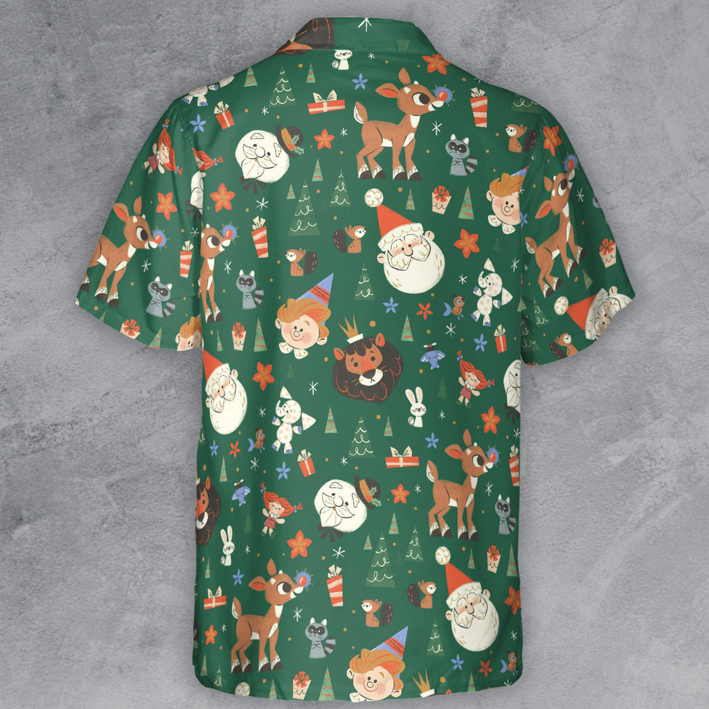 Rudolph The Red Nosed Reindeer Characters Button Down Shirt