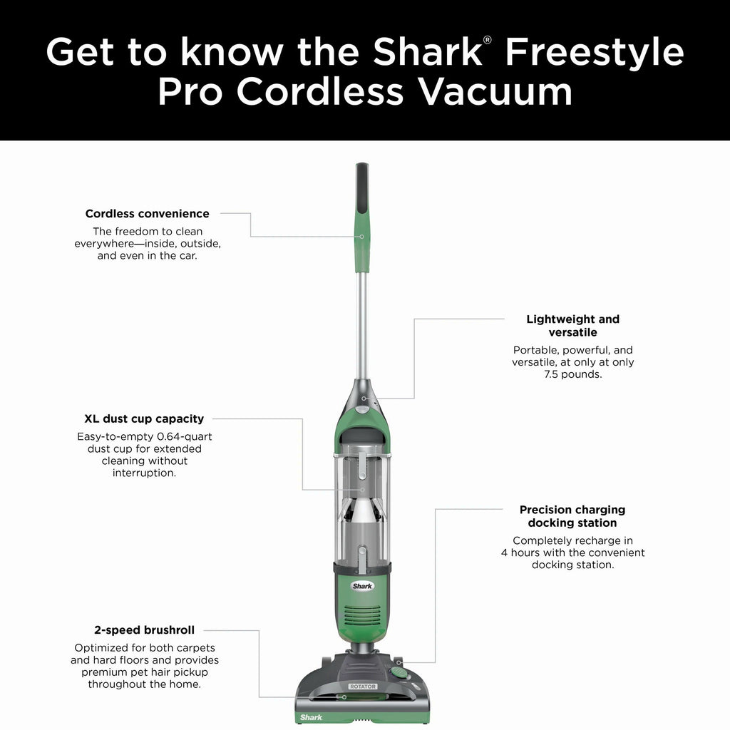 Shark Freestyle Pro Cordless Upright Vacuum With Precision Charging Dock - SV1114