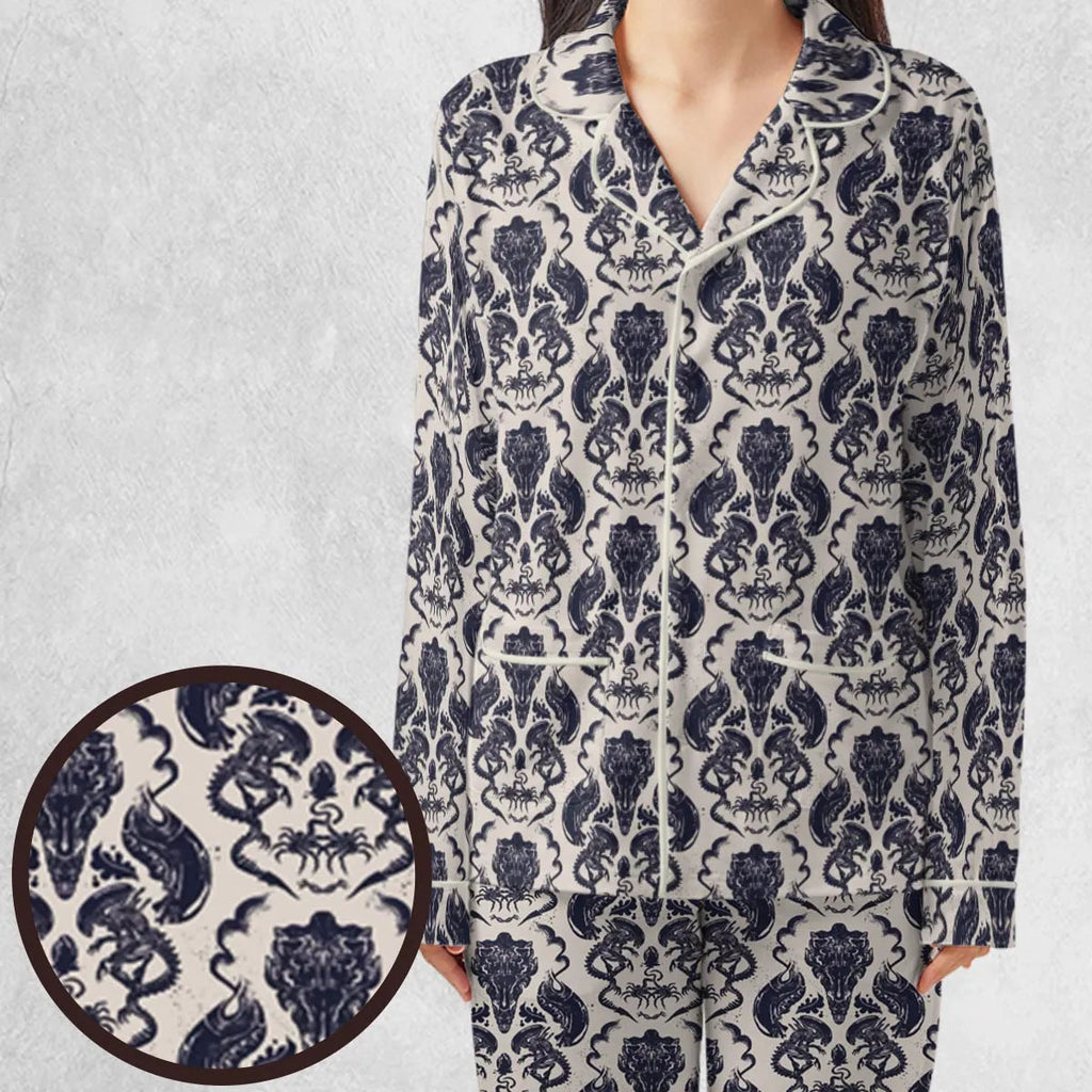 Alien Xenomorph Pattern Pajamas Set