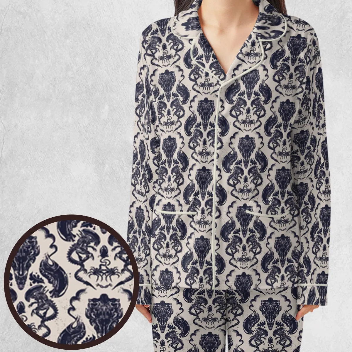 Alien Xenomorph Pattern Pajamas Set