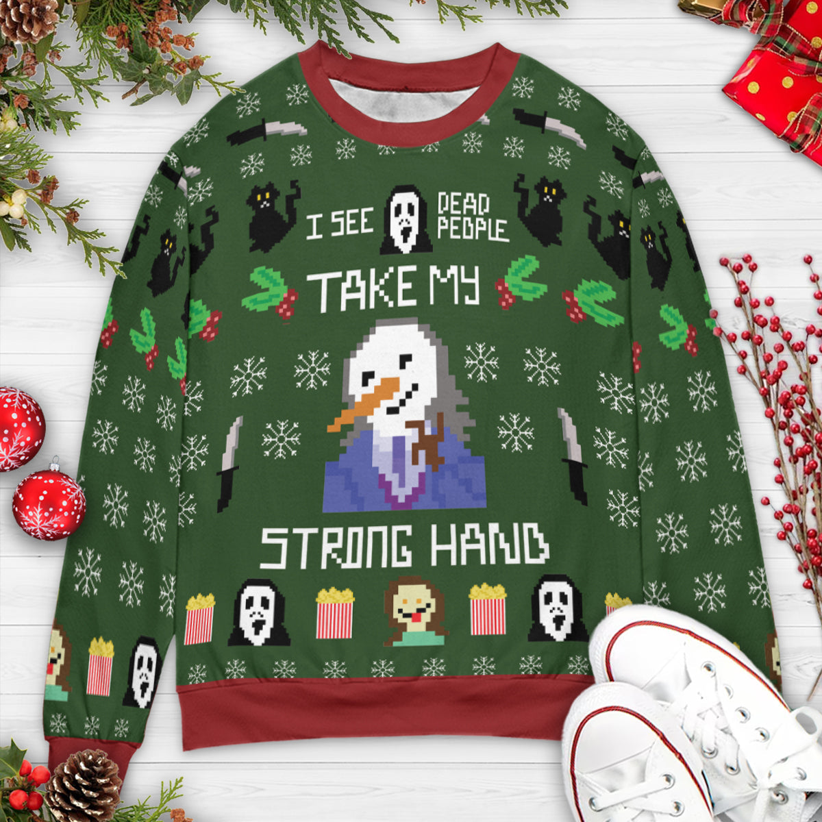 Take My Strong Hand Scream Ugly Christmas Sweatshirt