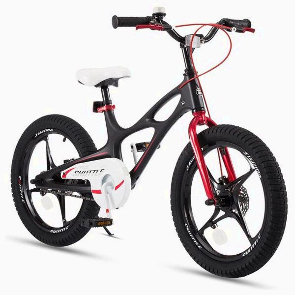 18 Inch Magnesium Alloy Kids Bike With Dual Disc Brakes, Lightweight Frame, Black