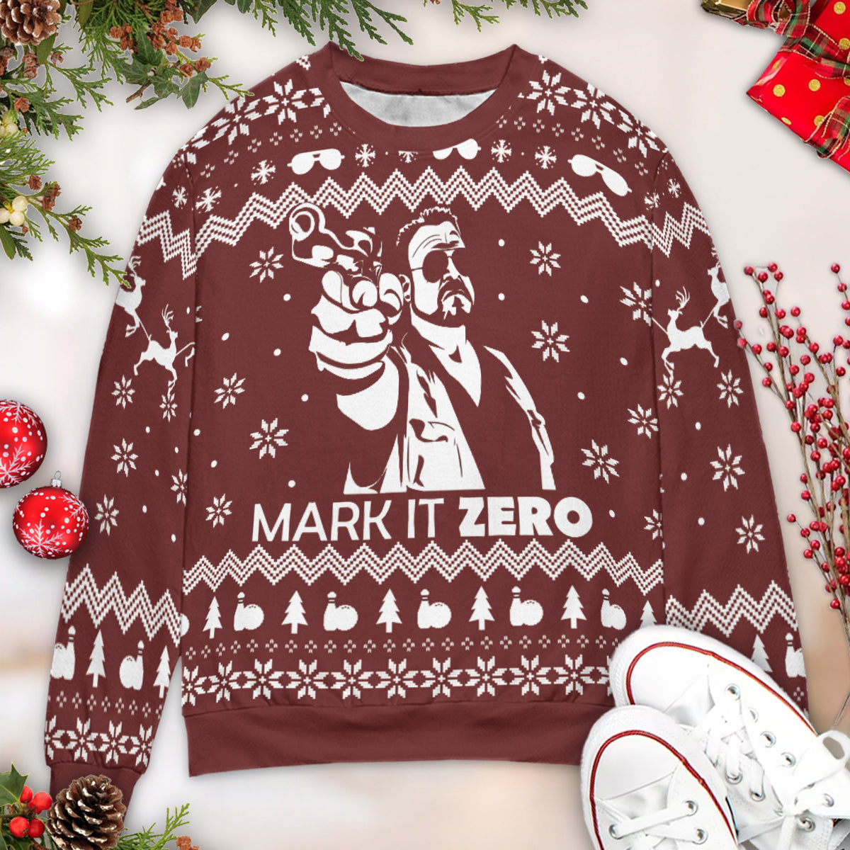 Mark It Zero The Big Lebowski Ugly Christmas Sweatshirt
