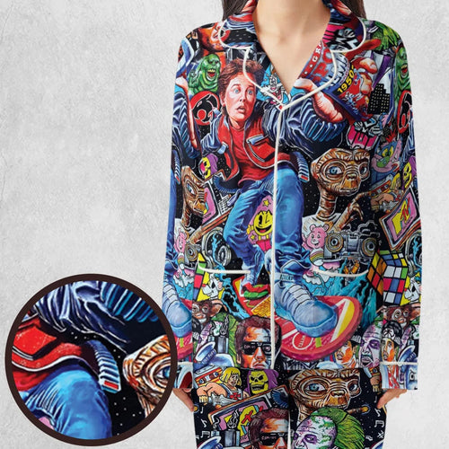 Back To The 80s Pop Culture 80s Movies Characters Pajamas Set
