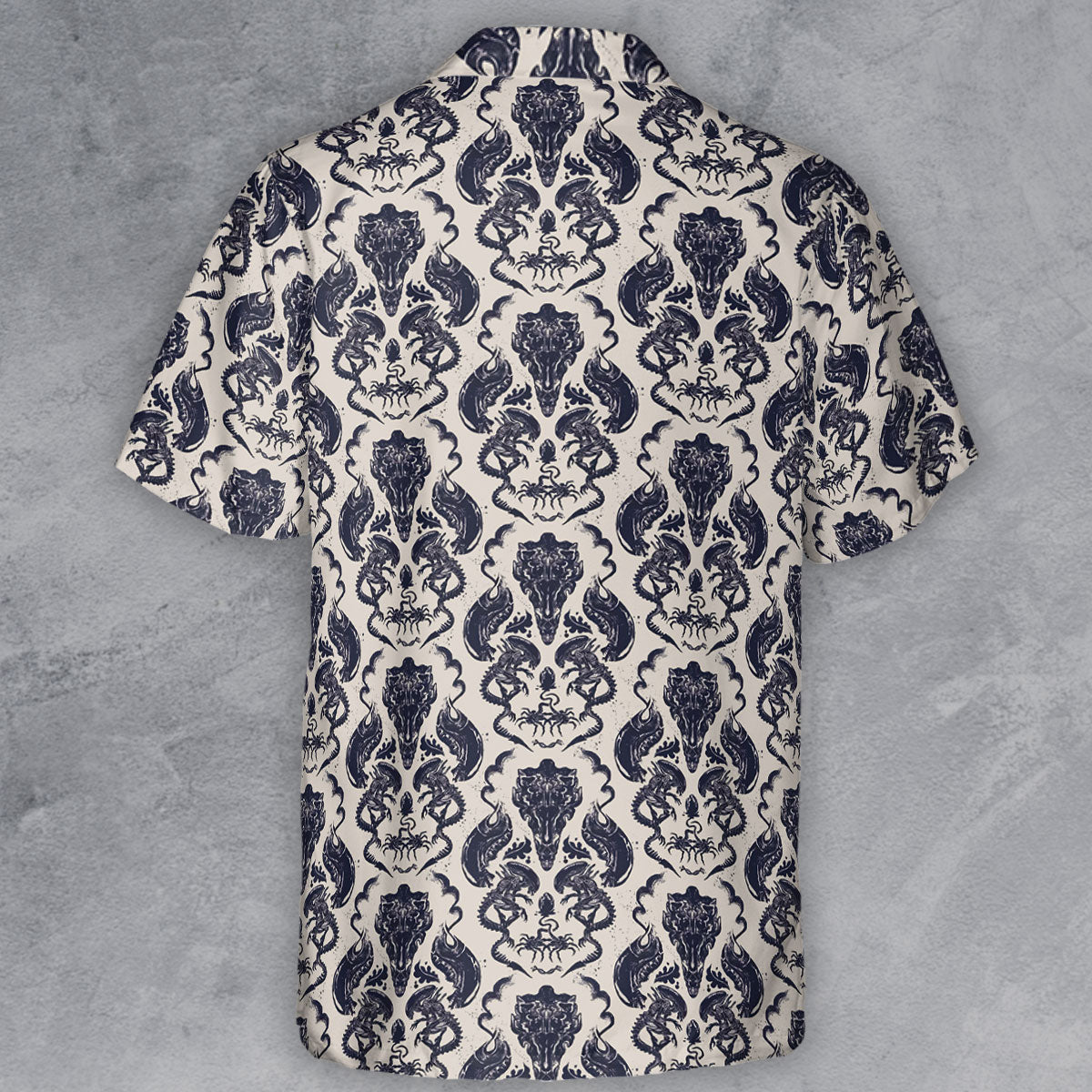 Alien Xenomorph Pattern Button Down Shirt