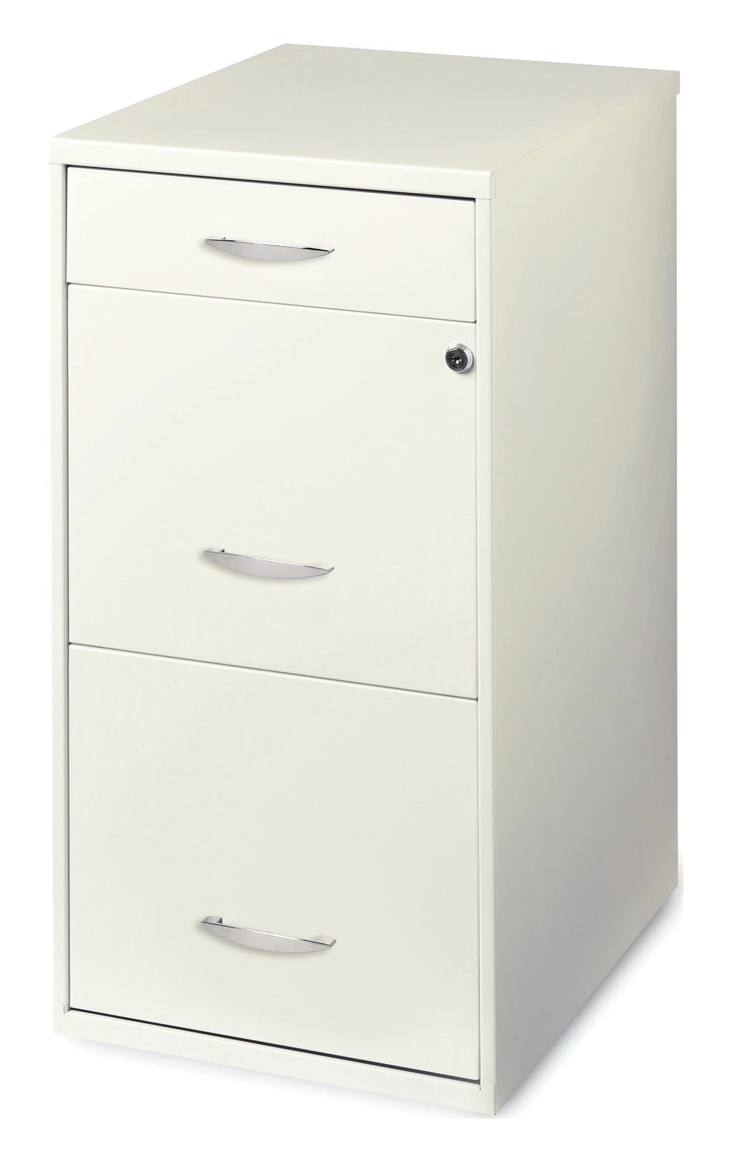 Space Solutions 3 Drawer Letter Width Vertical File Cabinet With Pencil Drawer, White