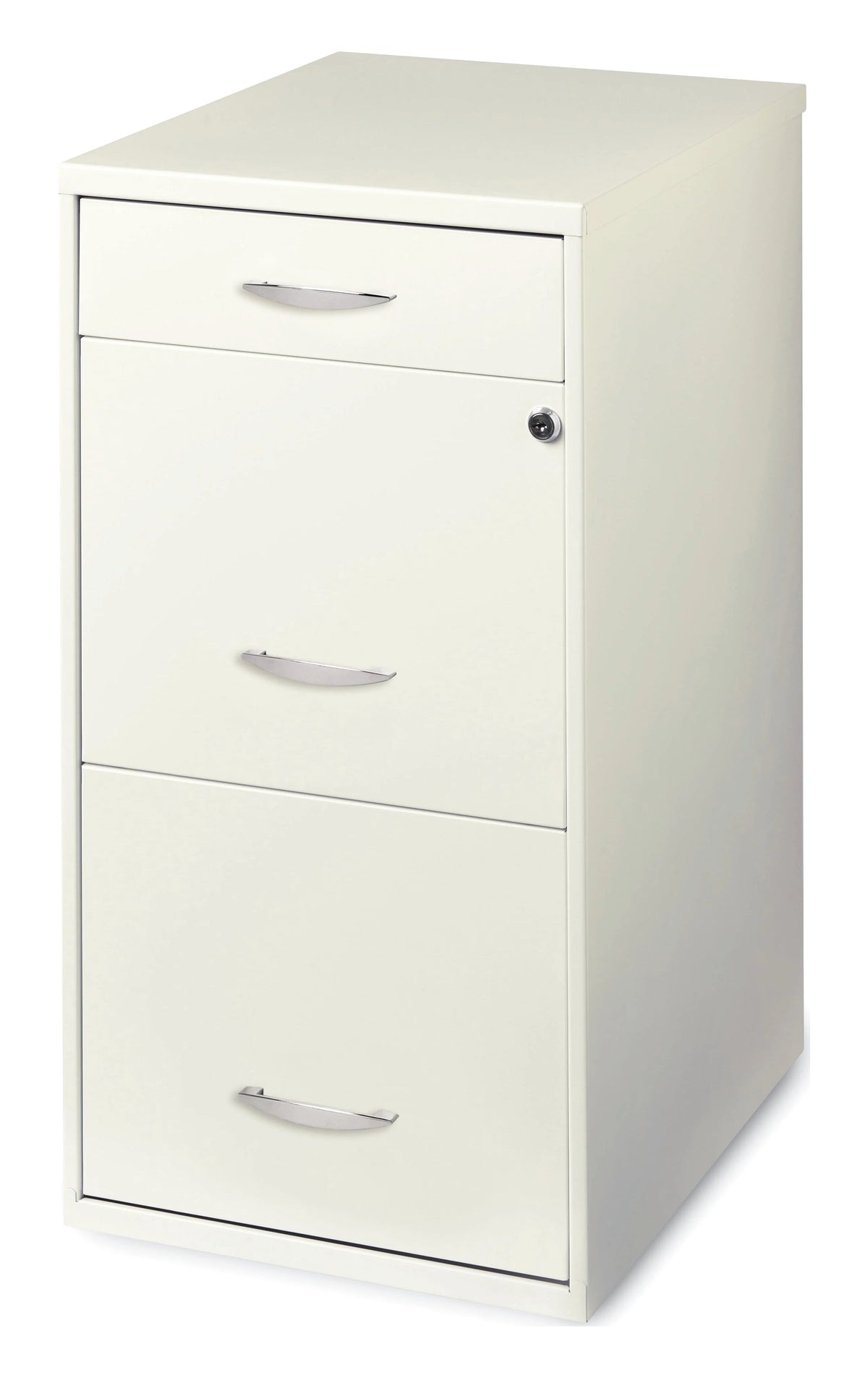 Space Solutions 3 Drawer Letter Width Vertical File Cabinet With Pencil Drawer, White