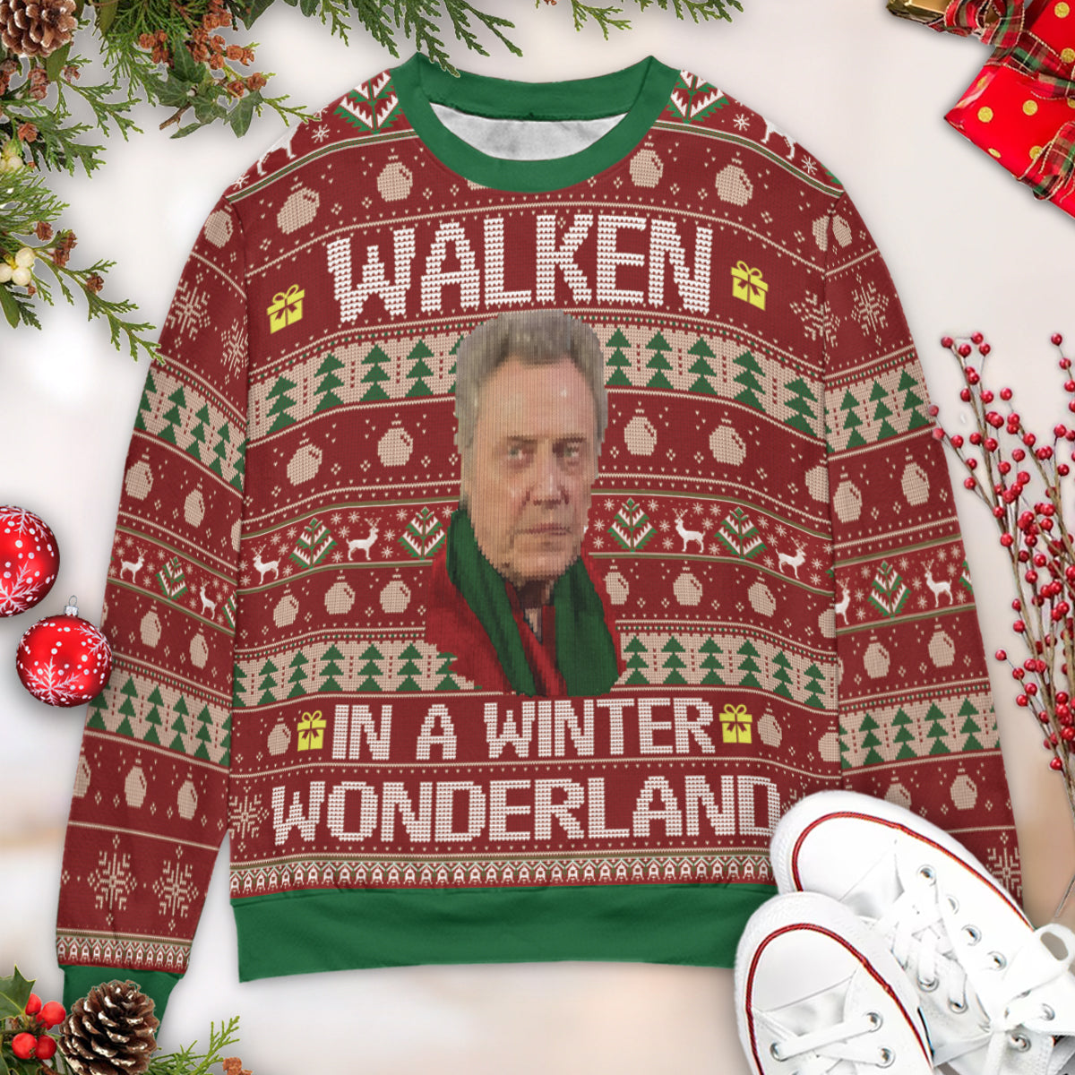 Walken In A Winter Wonderland Ugly Christmas Sweatshirt