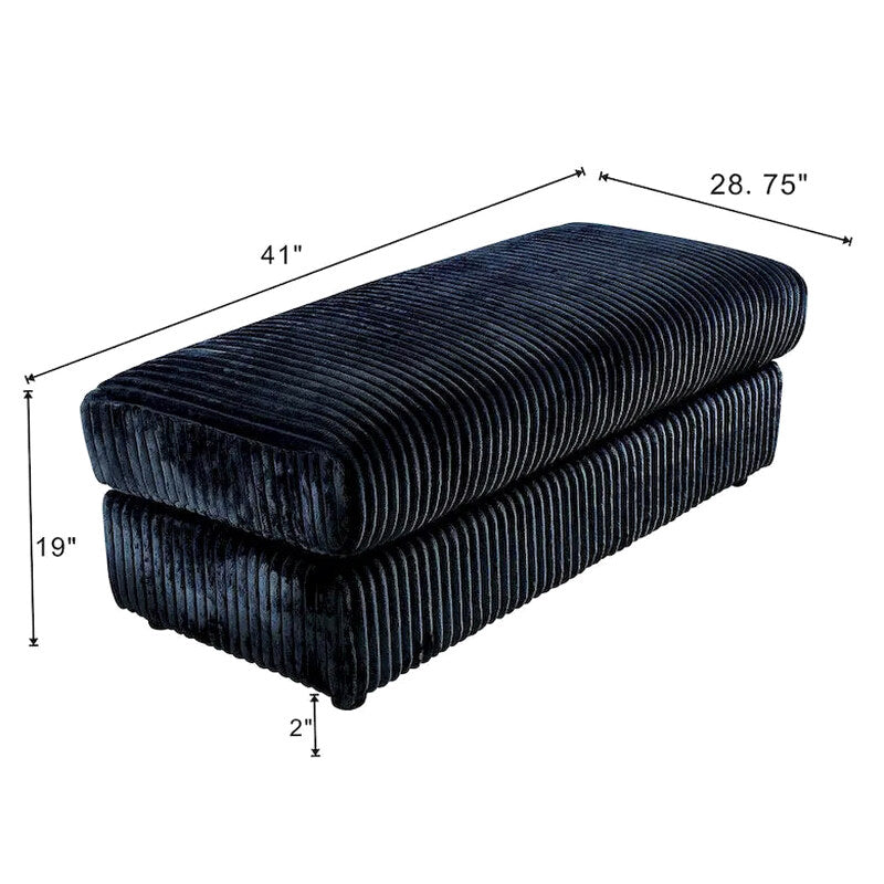 6-Piece Corduroy Upholstered L-Shaped Modular Sectional Sofa