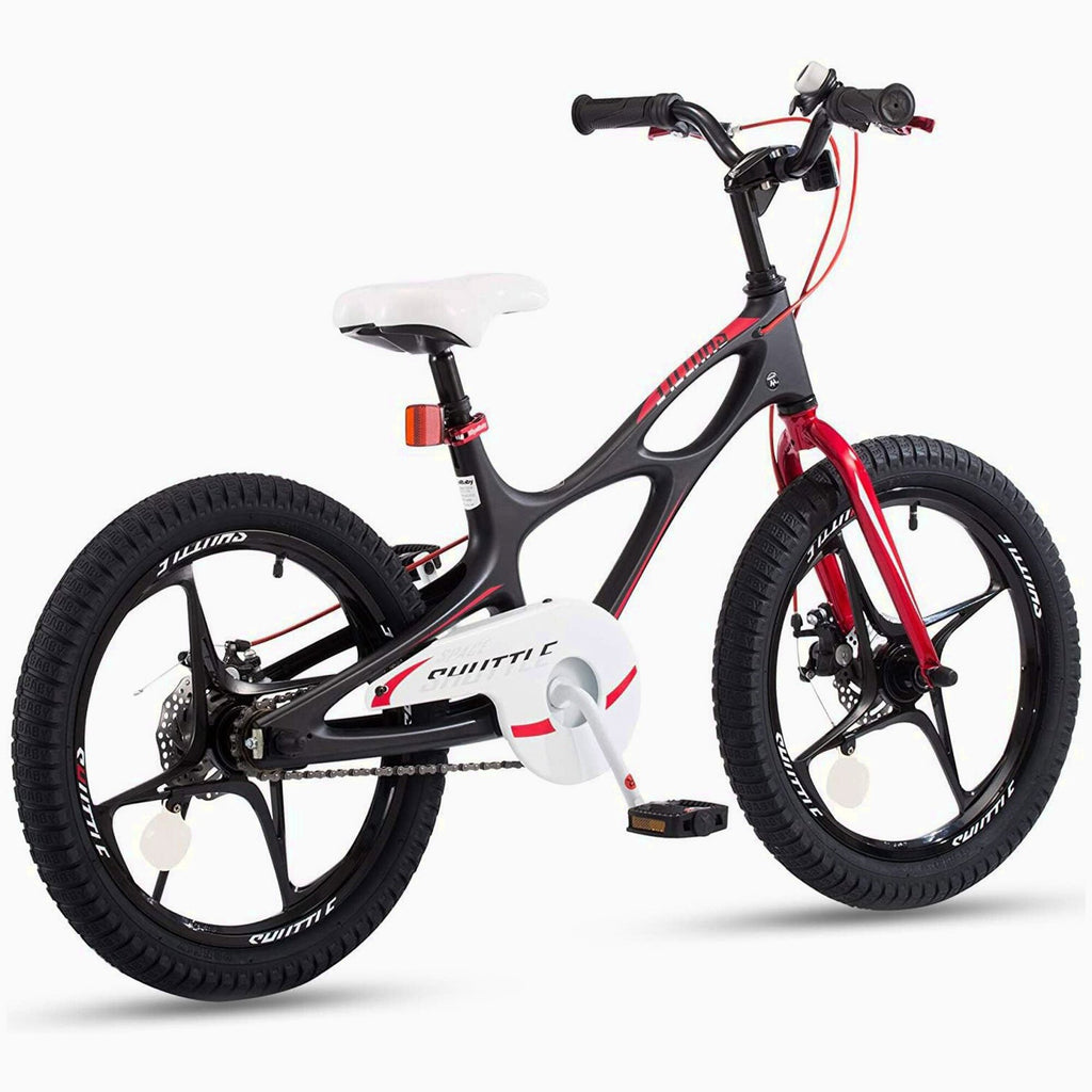18 Inch Magnesium Alloy Kids Bike With Dual Disc Brakes, Lightweight Frame, Black