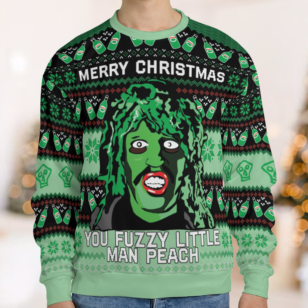 You Fuzzy Little Man Peach Ugly Christmas Sweatshirt