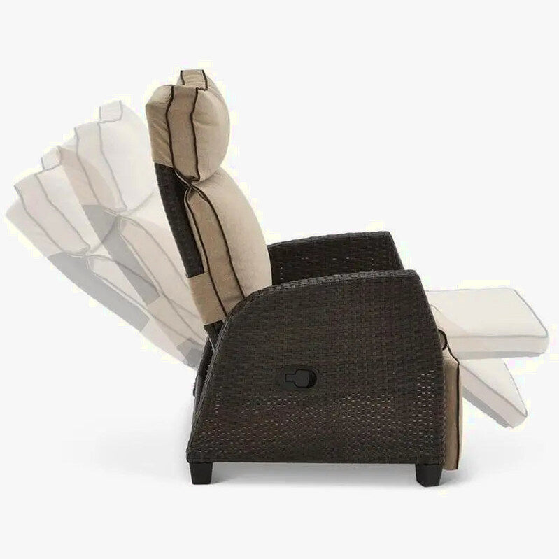 Weatherproof Outdoor Recliner Chair - 330 lbs Capacity, Steel Frame