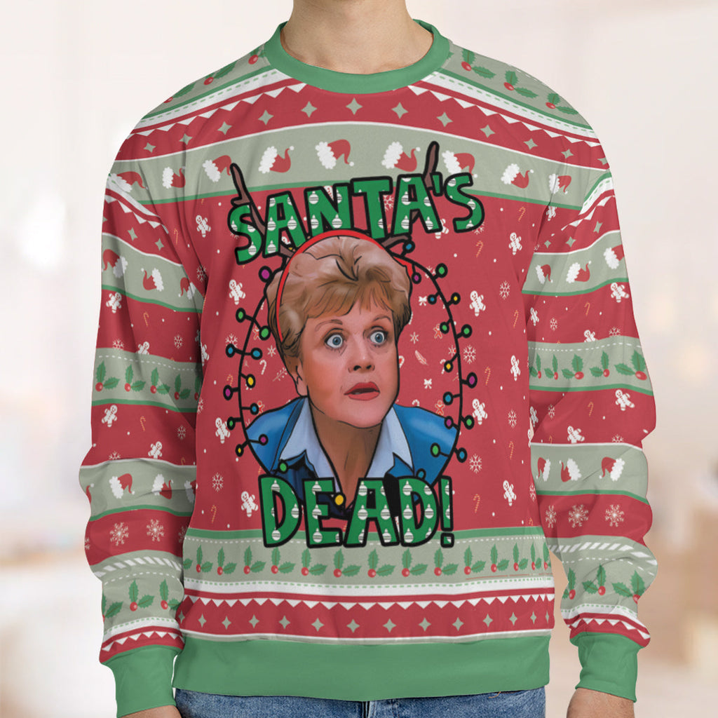 Santa's Dead Murder She Wrote Ugly Christmas Sweatshirt