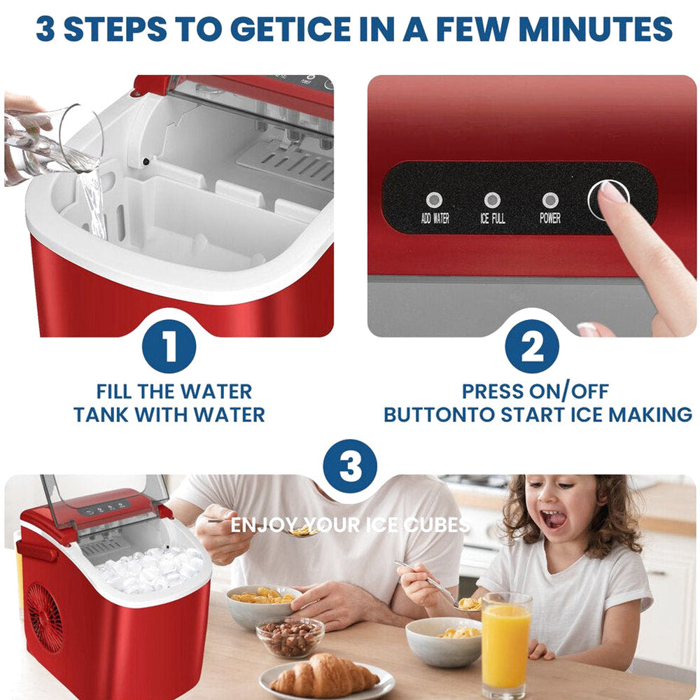 KISSAIR Portable Countertop Ice Maker, 26 lbs/24H - HZB-12/H
