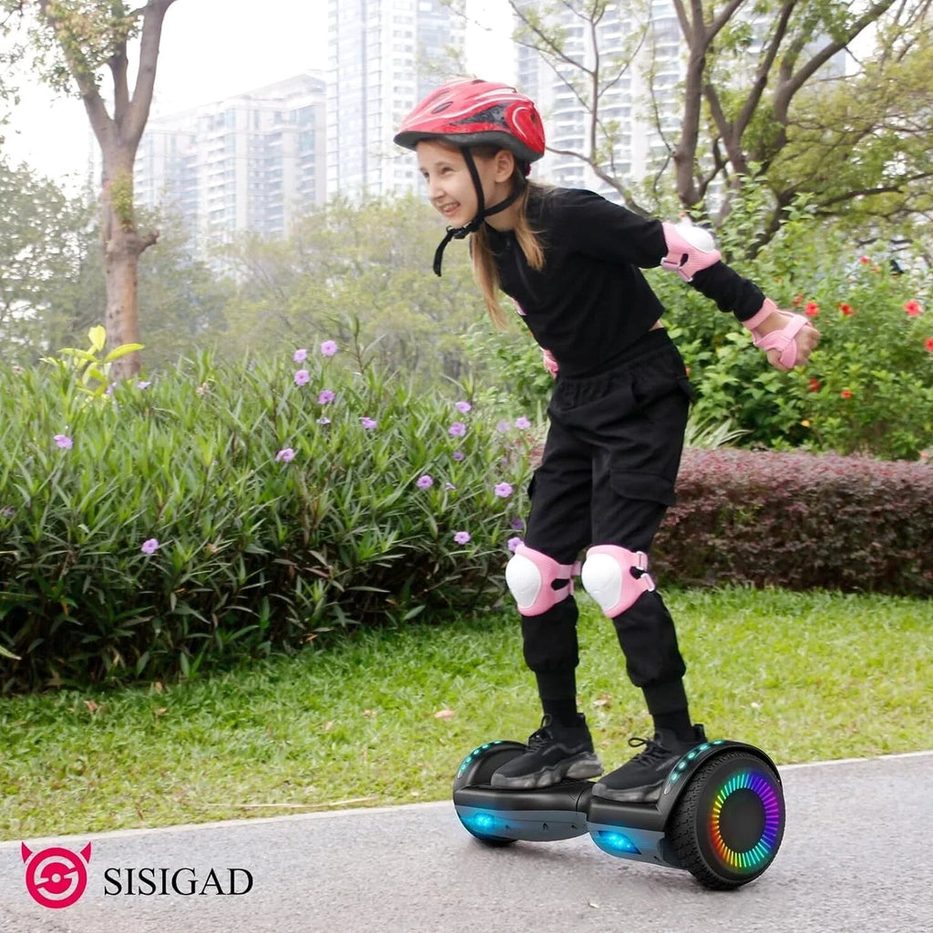 SISIGAD Electric Hoverboard And Kart Combo With 6.5 Inch Wheels And LED Lights