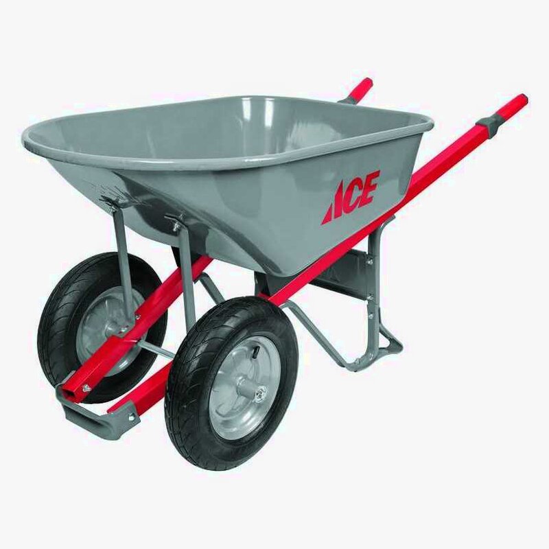 Ace Steel Contractor Wheelbarrow - 6 Cubic Foot
