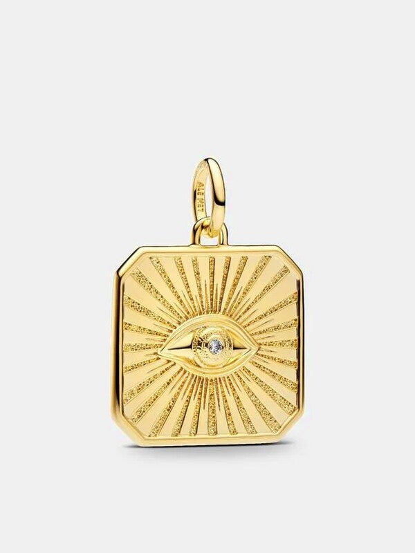 Eye Diamond Dangle Charm - Gold