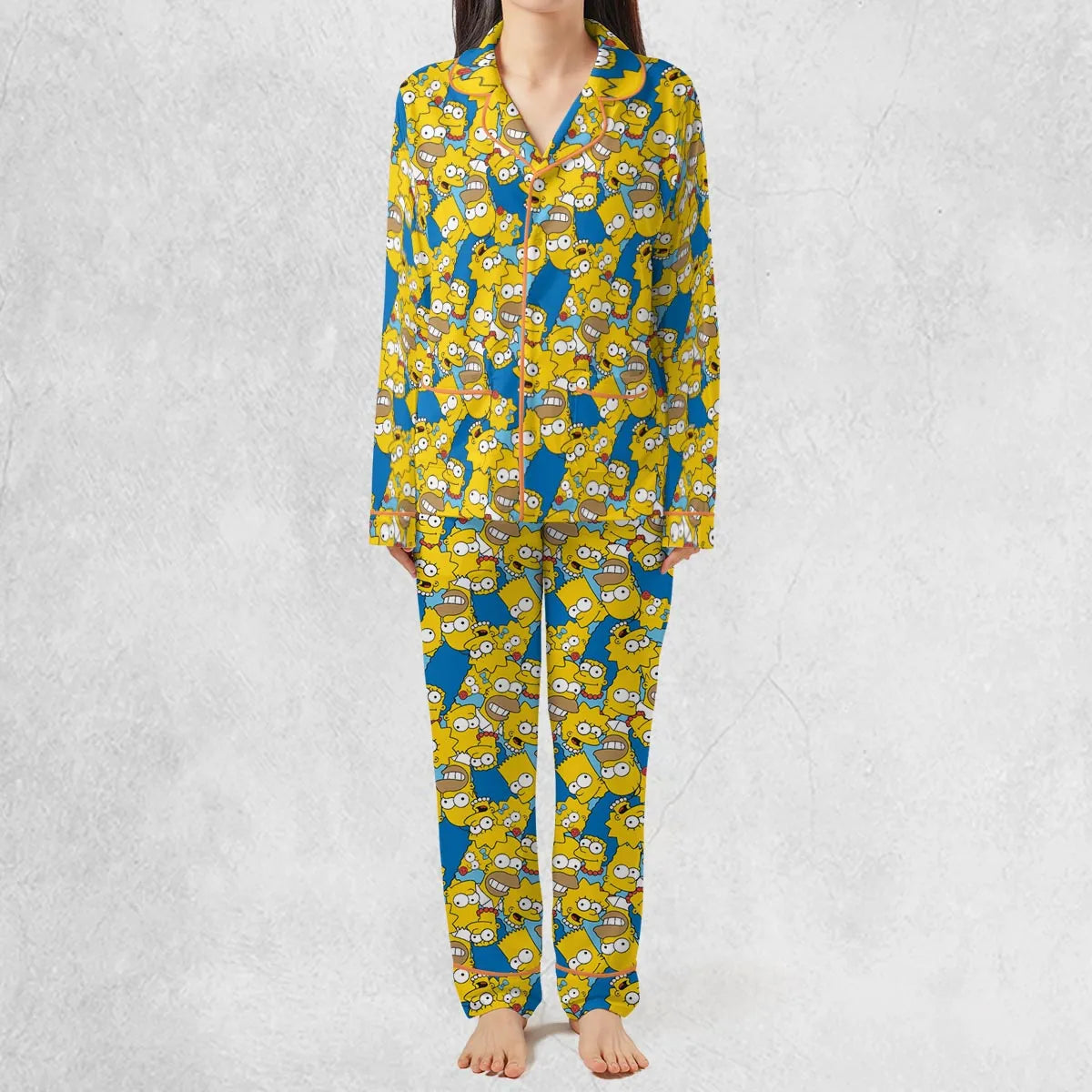 Head Toss The Simpson Characters Pajamas Set