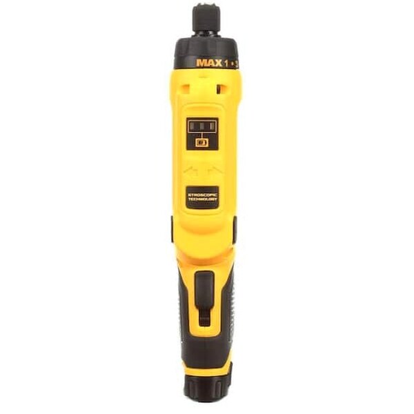 DEWALT 8V MAX Cordless Gyroscopic Screwdriver With Adjustable Handle, (2) 1.0Ah Batteries, Charger, And Bag