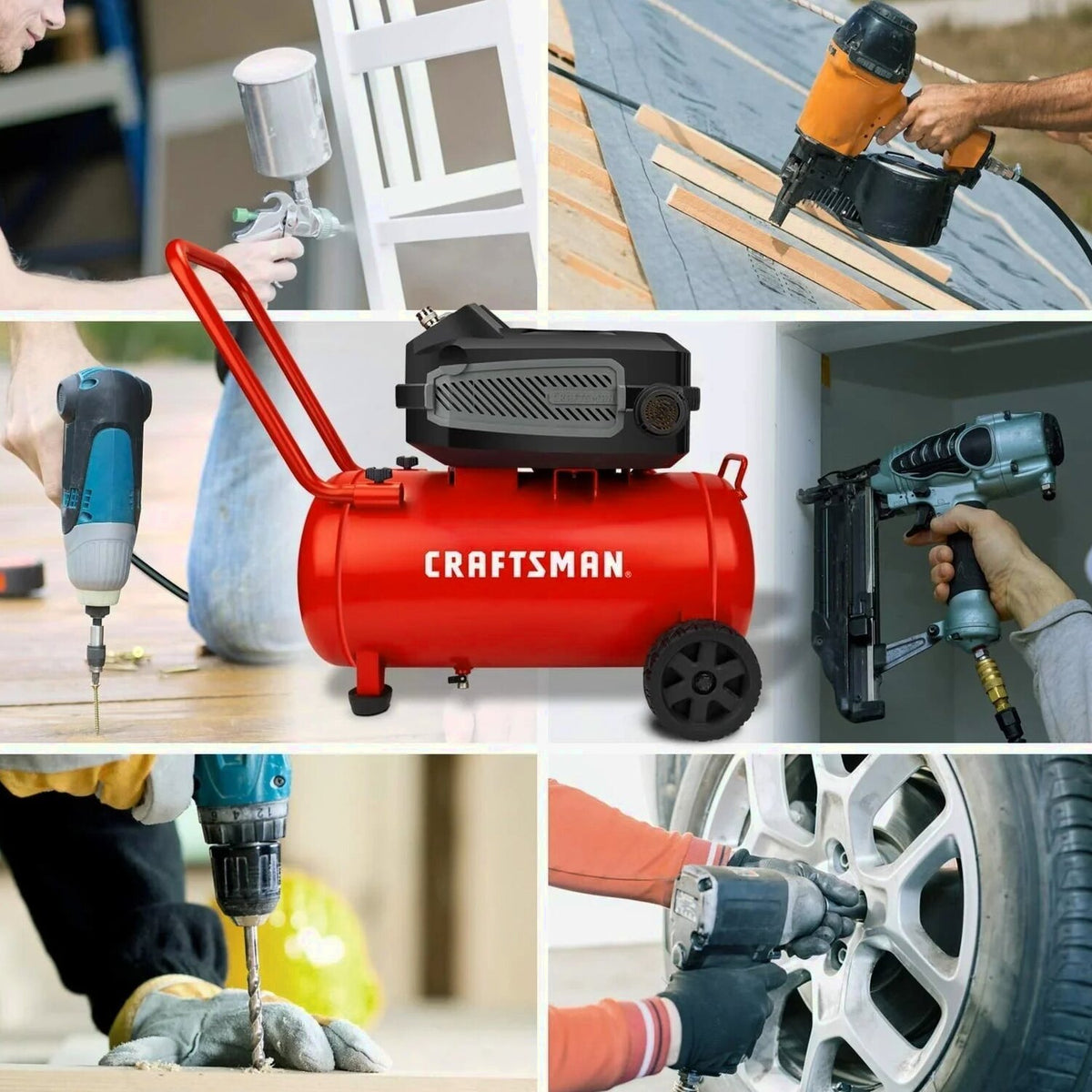 CRAFTSMAN Hard Air Compressor, 10 Gallon, 1.8 HP, 175 PSI, 4.0 CFM @ 90 PSI - CMXECXA0201041