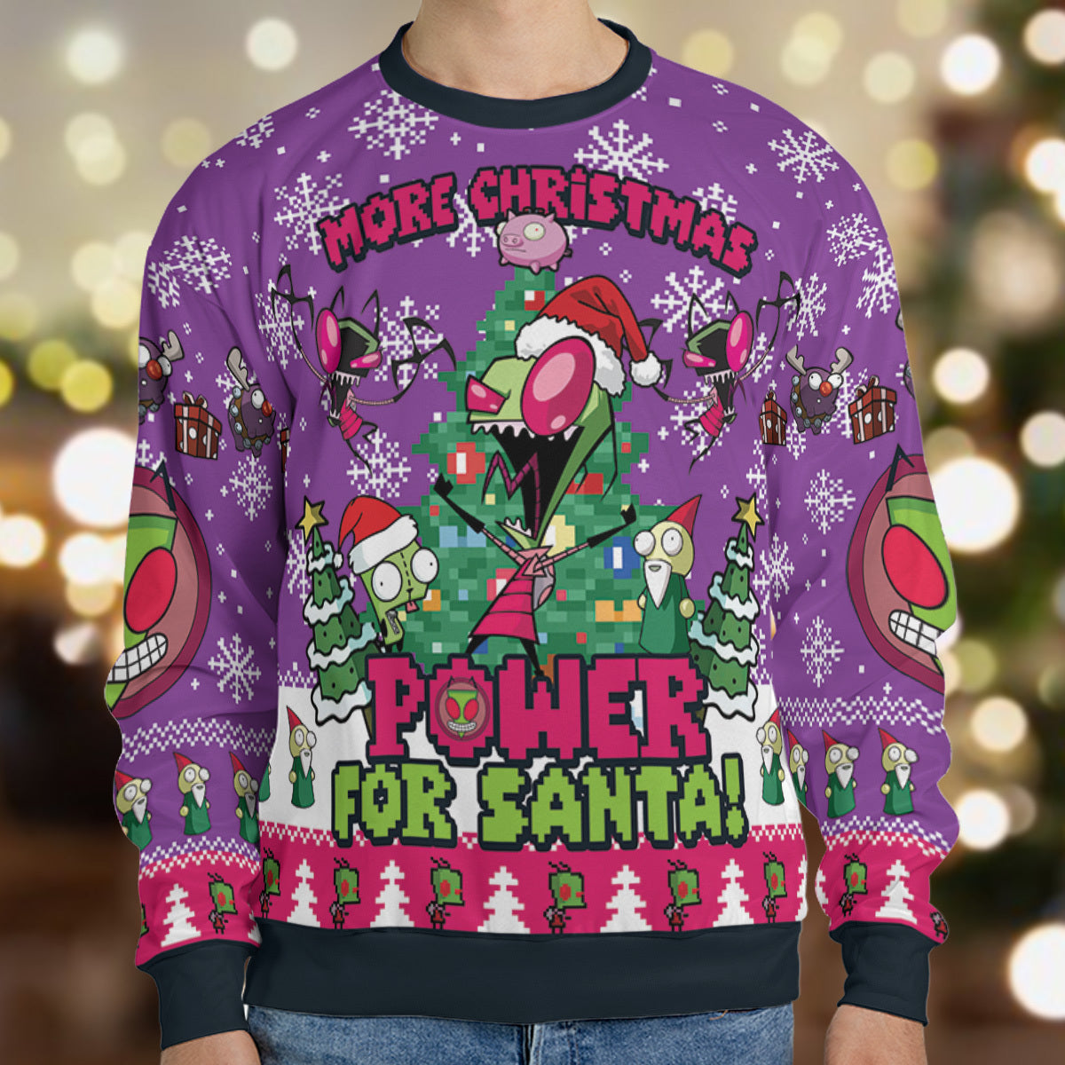 Power For Santa Invader Zim Ugly Christmas Sweatshirt