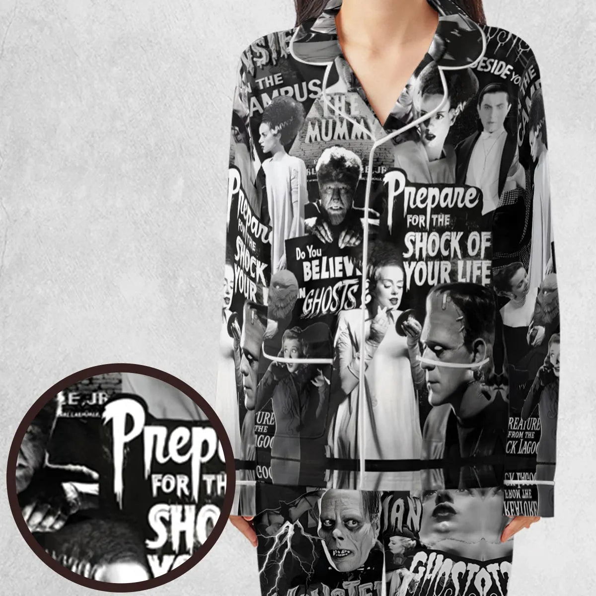 Universal Monsters Pattern Pajamas Set