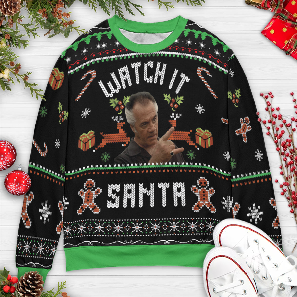 Watch It Santa The Sopranos Ugly Christmas Sweatshirt