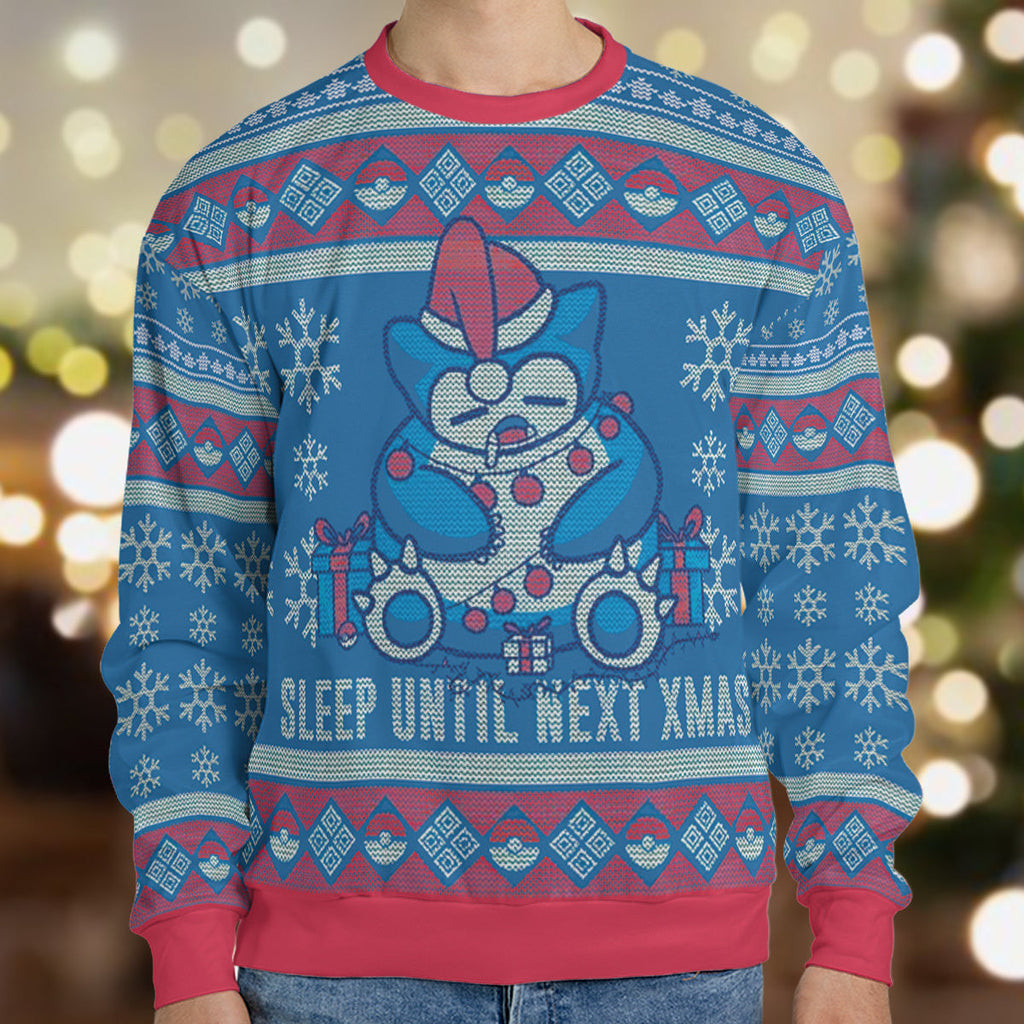 Sleep Until Next Christmas Pokemon Ugly Christmas Sweatshirt