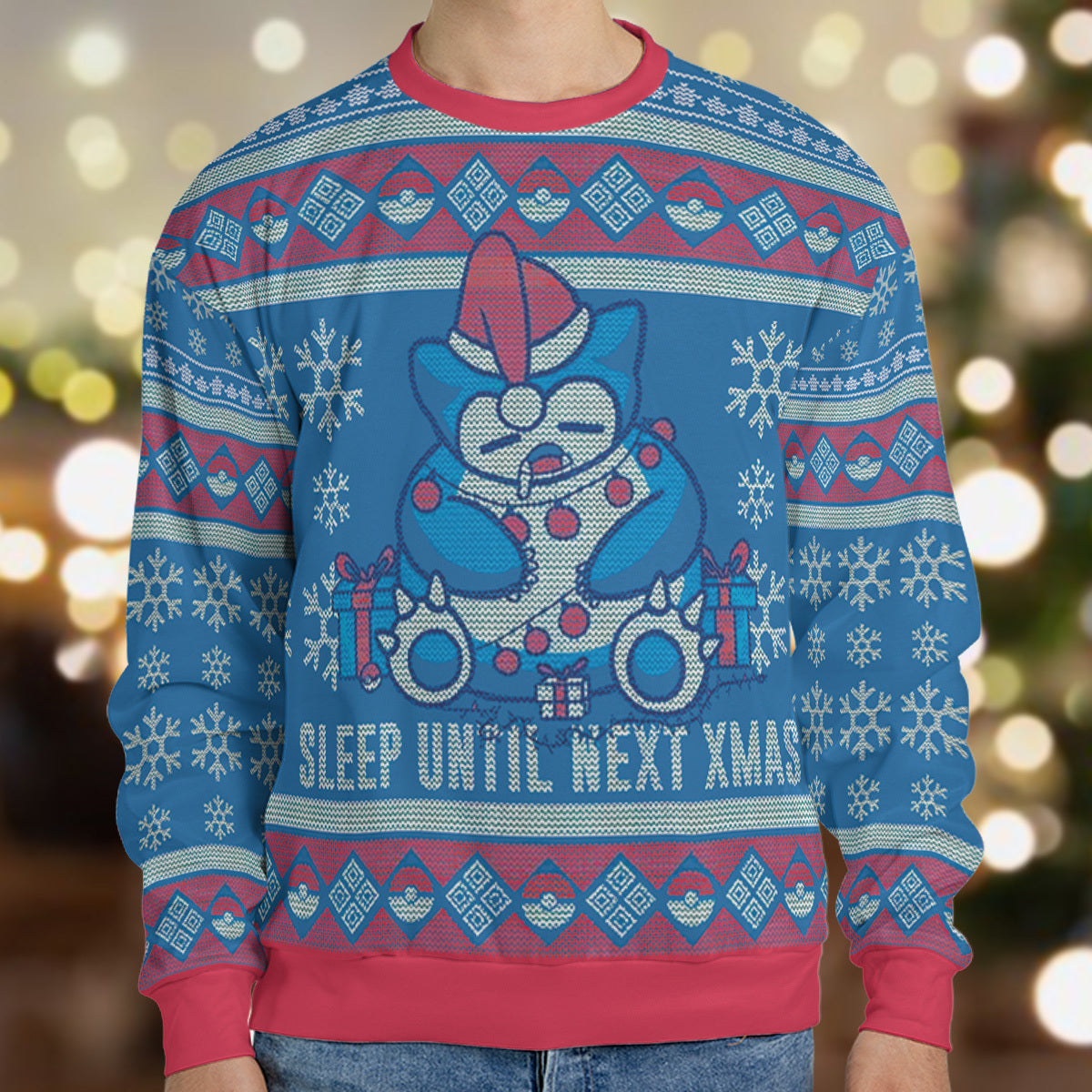 Sleep Until Next Christmas Pokemon Ugly Christmas Sweatshirt