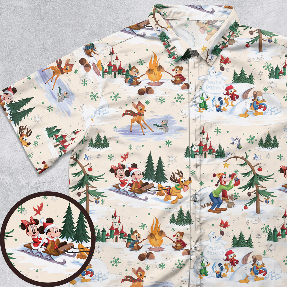 Magical Classic Mouse and Friends Christmas Button Down Shirt