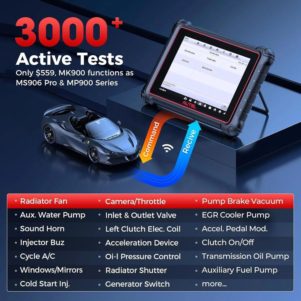 Autel MaxiCOM MK900 Automotive Diagnostic Scan Tool With 40+ Service Functions And Active Tests - MK900