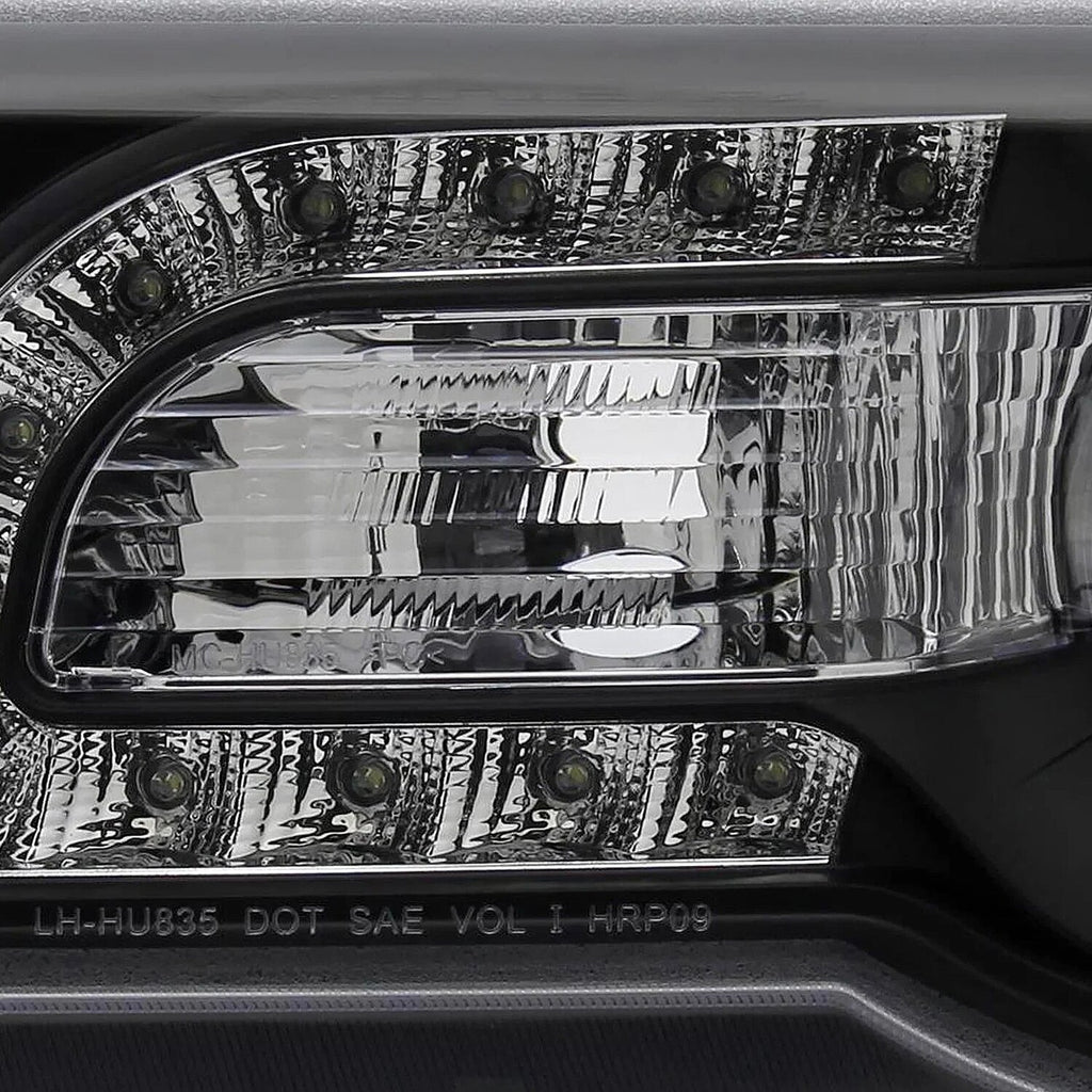 Spec-D Tuning Black LED Strip Projector Headlight Assembly Pair - 2005-2010 Chrysler 300C AWD HEMI SRT-8