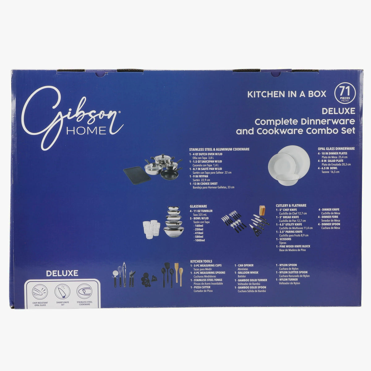 Gibson Home 71-Piece Stainless Steel Silver Cookware Combo Set