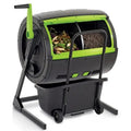 Maze 65-Gallon Dual-Chamber Compost Tumbler With Integrated Cart - Black