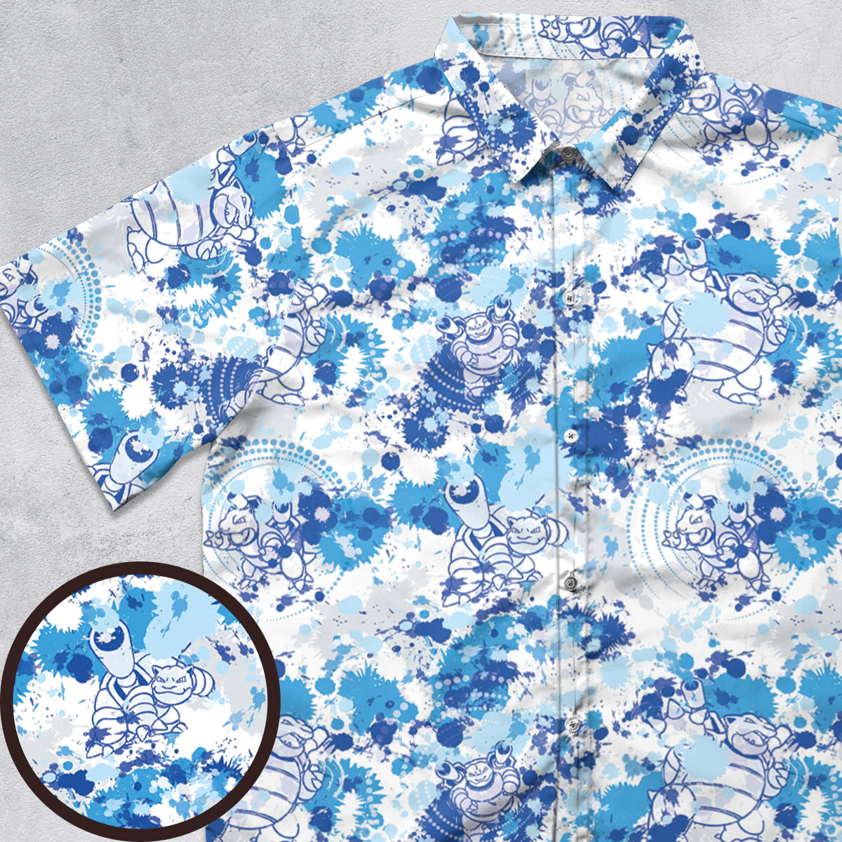 Blastoise Power Button Down Shirt
