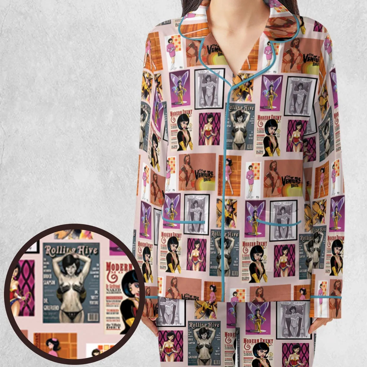 Dr. Mrs. The Monarch The Venture Bros. Magazine Poses Pajamas Set