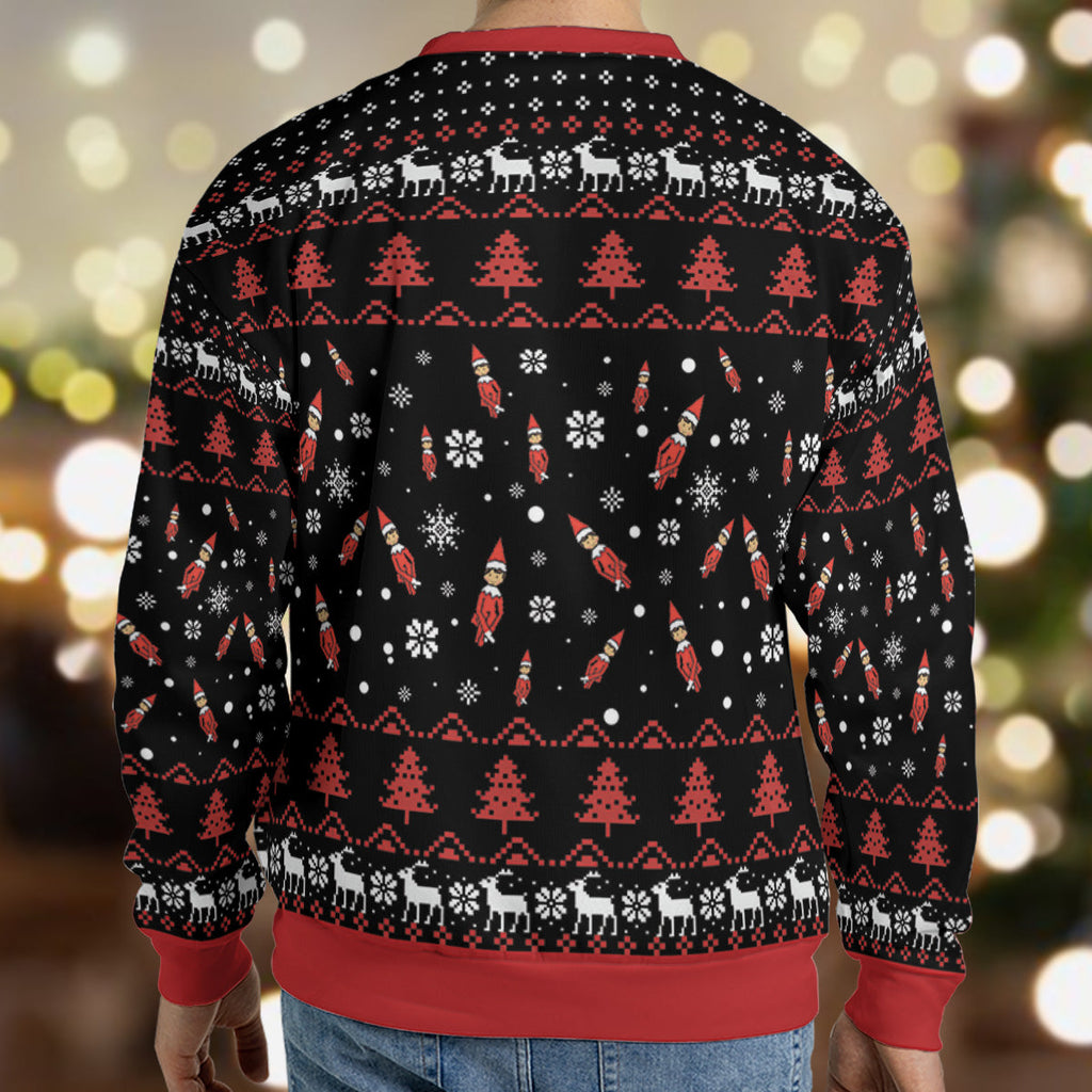 Snitches get Stitches Elf on the Shelf Ugly Christmas Sweatshirt