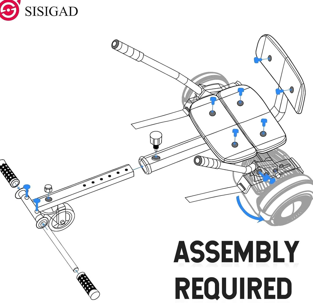 SISIGAD Electric Hoverboard And Kart Combo With 6.5 Inch Wheels And LED Lights