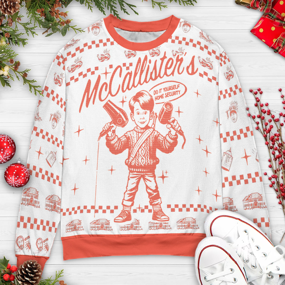 Home Security Home Alone Ugly Christmas Sweatshirt