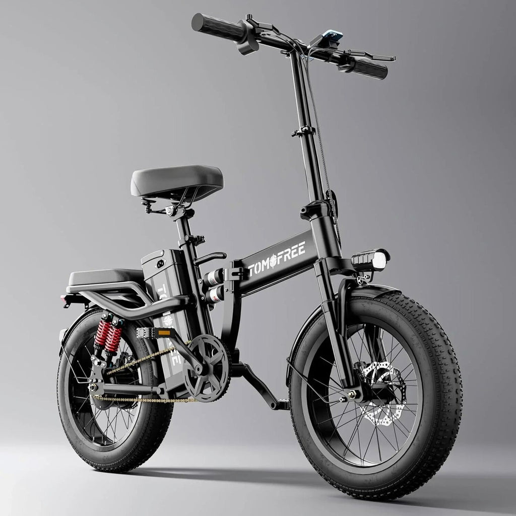 Tomofree Folding Electric Bike For Adults, 1200W, 48V 20Ah, 16 x 3in Tire, 330lbs, Black - T1
