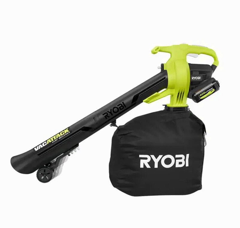 RYOBI Vac Attack 40V Cordless Leaf Vacuum & Mulcher With 2x 5.0Ah Batteries & Charger - RY40451-2B