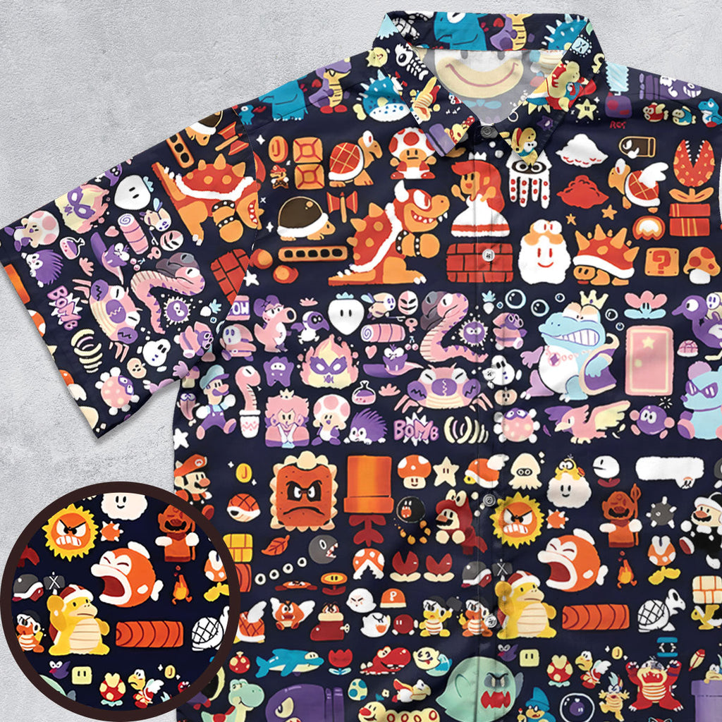 Mario Colors Super Mario Button Down Shirt