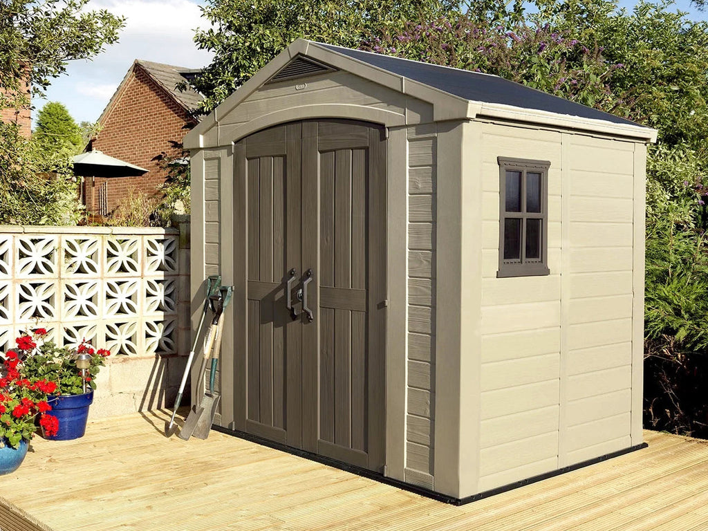 Keter Resin Outdoor Storage Shed, Taupe, 8 x 11 Foot - Factor