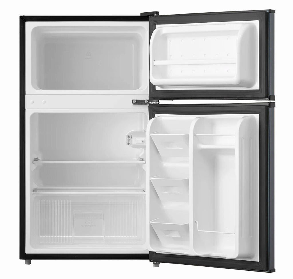 Arctic King Two-Door Mini Fridge With Freezer, 3.2 Cu. Ft., Stainless Steel